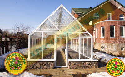 Фото Английские теплицы, теплицы из алюминия и стекла. Фото фасада теплицы из алюминия