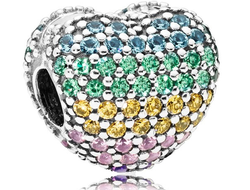 Клипс Пандора разноцветные pave