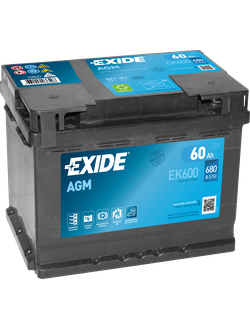 АККУМУЛЯТОР АВТОМОБИЛЬНЫЙ EXIDE AGM EK600 R+ 60Ah 680А (En)