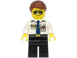 Pilot - Female, Reddish Brown Hair, White Shirt with Dark Blue Tie, Black Legs, n/a (cty1189)