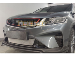 Защита радиатора Geely Coolray 2019- chrome центр