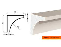 Фасадный карниз из пенополистирола с покрытием LEPNINAPLAST (Лепнинапласт) КВ-60/1