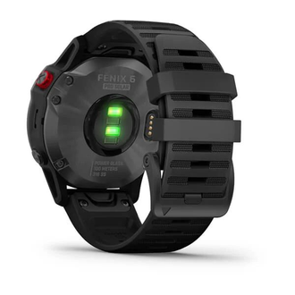 Часы Garmin Fenix 6 Pro Solar черный (черный силиконовый ремешок)