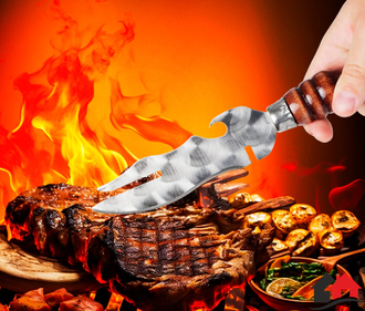 Нож для мяса, для снятия мяса с шампура (ножевилка)