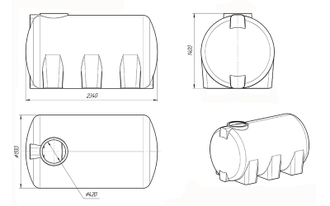 Емкость 3000 литров серия Н