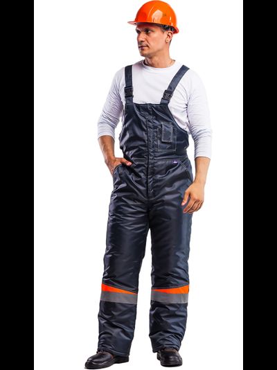 Костюм КОМФОРТ-ЗИМА с полукомбинезоном, серый/оранжевый