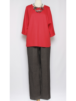 ДЖЕМПЕР  "ВИСКОЗА КИМОНО" тонкий красный  р.50,58,60