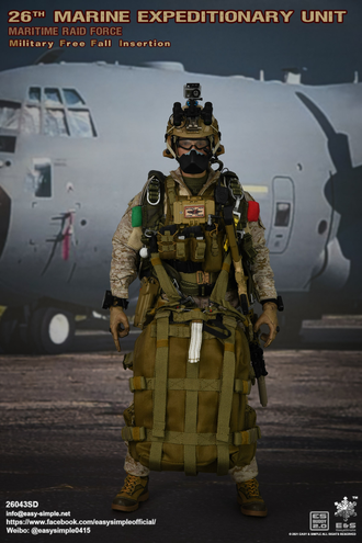 Американский морской пехотинец с парашютом - Коллекционная ФИГУРКА 1/6 MEU MRF Military Free Fall Insertion Desert (26043SD) - Easy&Simple