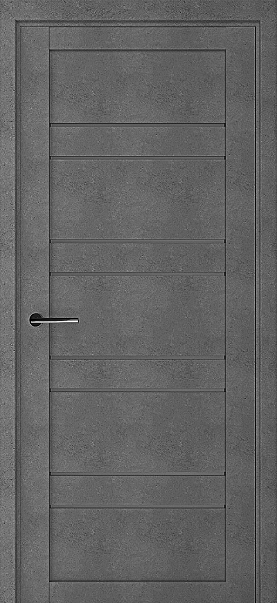 Дверь ДУБЛИН бетон темный стекло графит