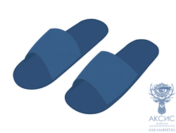 Индивидуальные изделия /Текстильные, открытые тапочки, Синий, спанбонд, 40/44, 1пара