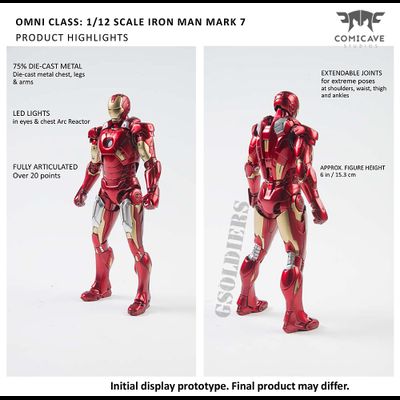 Железный человек, Марк 7 - Коллекционная фигурка 1/12 Iron Man Mark VII (MK7) - Comicave Studios Omni Class