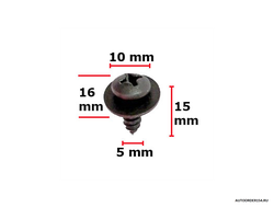 Саморез М 5*15 с цил. головкой и шайбой черный (цена за 100 шт.)