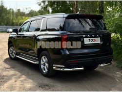 Защита задняя (уголки двойные) 76,1/42,4 мм ТСС для Haval H5 2024-