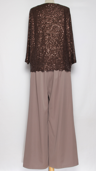 Брюки палаццо С БАНТОМ" бежевые р.52