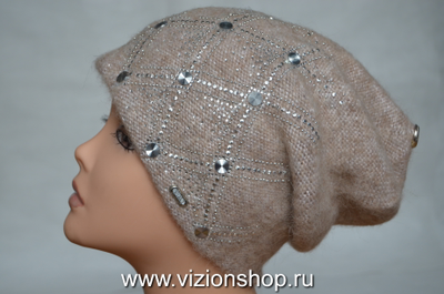 Вязаная бежевая шапка Vizio Италия 6111 CL