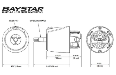 Гидравлическая рулевая система «BayStar Compact» (150 л.с.), шланги 9,6 м.