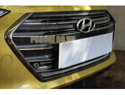 Защита радиатора Hyundai Elantra VI (AD) 2015- (5 частей) chrome