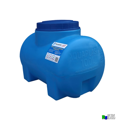 Емкость 100 литров горизонтальная  синяя