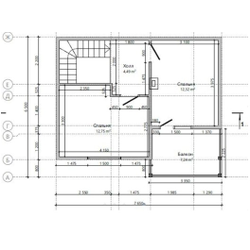 Одноэтажный каркасный дом с мансардой с двумя спальнями 80м² (SK47)