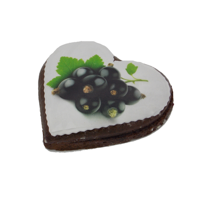 Пряник заварной  с декором "Сердце" со смородиновой  начинкой 500 гр.