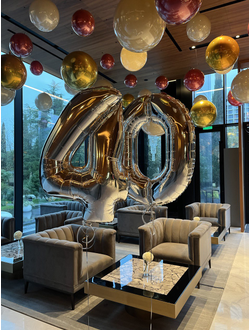 Шар-цифра 102 см с гелием Серебро