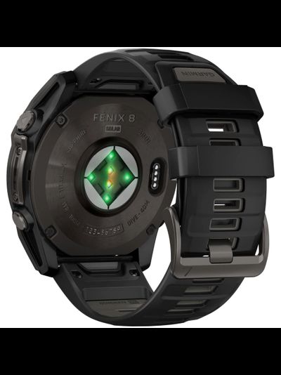 Часы Garmin Fenix 8 —51mm Solar Sapphire Carbon Gray DLC Titanium Black / Pebble Gray