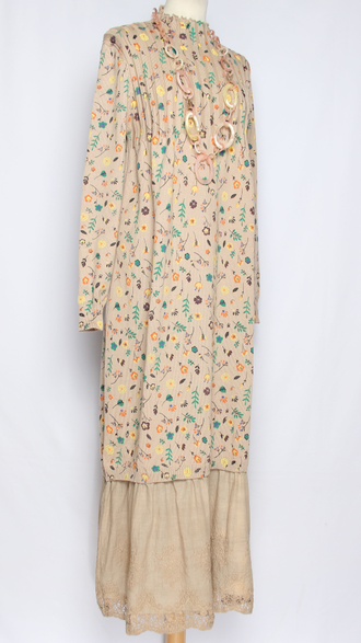 ПЛАТЬЕ БОХО хлопок "ПРОВАНС ВОЛАН" бежевое р.46-54