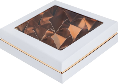 Коробка для 9 моти ПРЕМИУМ с/о (белая/золото), 180*180*45мм