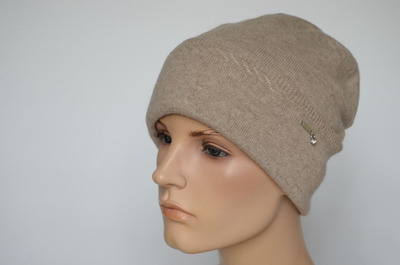 Шапка с отворотом Vizio 1104 CRY бежевая