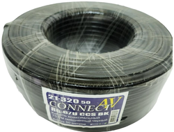 Кабель CONNECT-AV RG-6/U CCS BK коаксиальный 75 Ом омедненный черный 100м