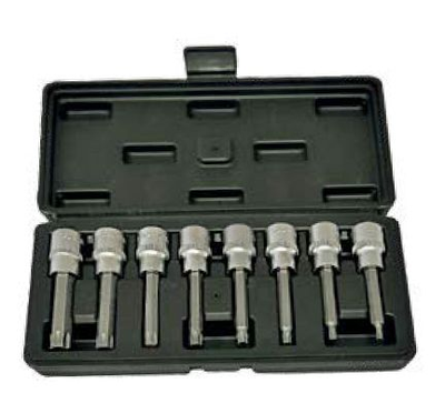 Набор головок со вставками Torx Т20-Т60  квадрат 1/2" L=100 mm (T20,T25,T30,T40,T45,T50,T55,T60)  CrV