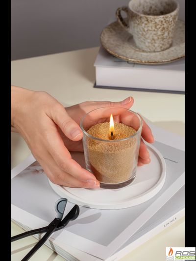 Насыпная свеча "Радость" 7*7 см, цвет "Бежевый"