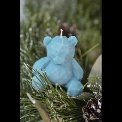 Свеча "Мишка геометрия" Бирюза