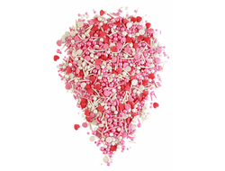 МИКС 1021 Кондитерский декоративный МИКС (1.5кг) шарики бел, роз, вермишель, конфети, сердечки кг