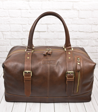 Кожаная дорожная сумка Campora Premium brown (арт. 
4019-53)