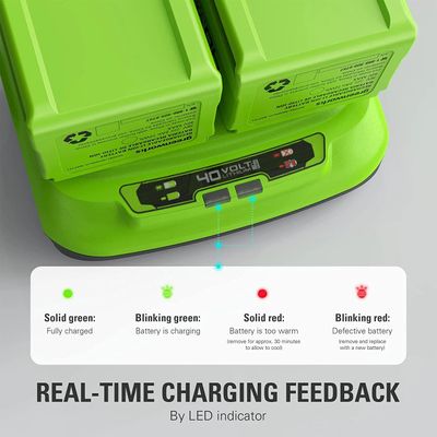 Двухпортовое зарядное устройство Greenworks G40UC8 8А