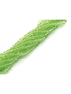 Бусины стеклянные граненные "Рондель", 2 мм, цвет светло зеленый (309)