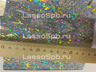 Трансферная поталь Серебро Голографик Джангл 15 см х 1 м