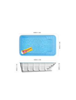 Композитный бассейн 6,5 х 3,67 х 1,4-1,65 "Бордо" Franmer