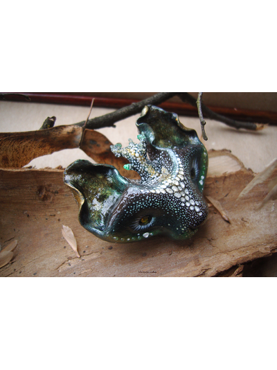 &quot;КотоВолк (Котовий ЛосеВолк) из рода котов-единорогов&quot; - брошь в лесном стиле