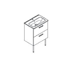 Комплект мебели VITRA MIA, 60 см, с ящиками, золотой дуб, 67270