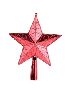 Украшение наконечник на елку Звезда 18х14,5 см, цвет-красный, 1шт 100221