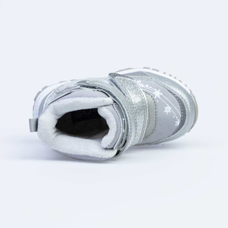 Ботинки "Котофей" зимняя мембрана, серый/серебро , арт:254968-44, размеры: 22;23;25