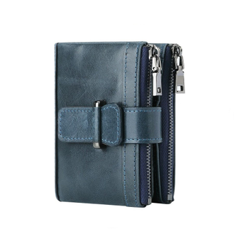 кожаный кошелек мужской синий