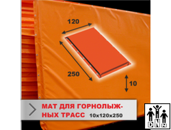 Мат защитный 2.5*1,2 м (толщина 10см) для горнолыжных трасс DNN