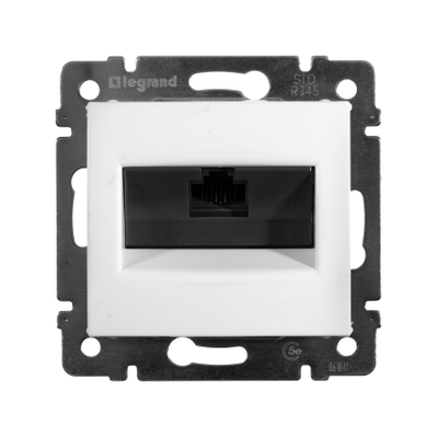 Legrand 774230, Valena Розетка интернет RJ45, 8 контактов, категории 5e, белая, вид спереди