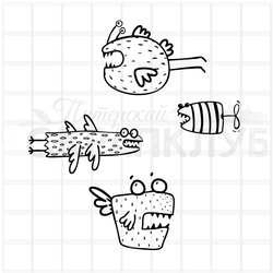 штамп с добрыми монстрами