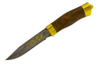 Нож охотничий Н33 Рисованный клинок в золоте