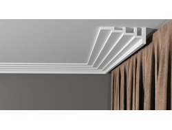 Потолочный плинтус DECOR-DIZAYN DD514, из дюрополимера, под покраску, ударопрочный, 2 метра