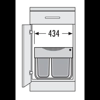 Встраиваемое ведро для мусора 28л Space Saving Hailo